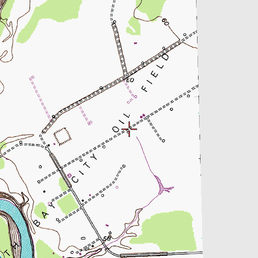 Topographic Map of North Bay City Oil Field, TX