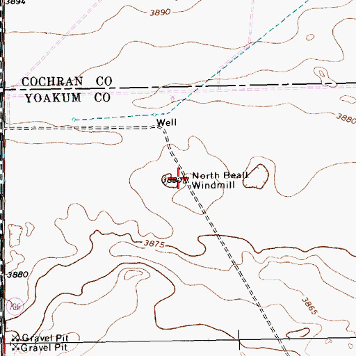 Topographic Map of North Beall Windmill, TX
