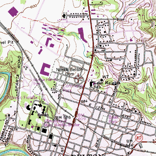 Topographic Map of North Belton Cemetery, TX