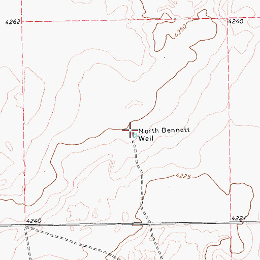 Topographic Map of North Bennett Well, TX