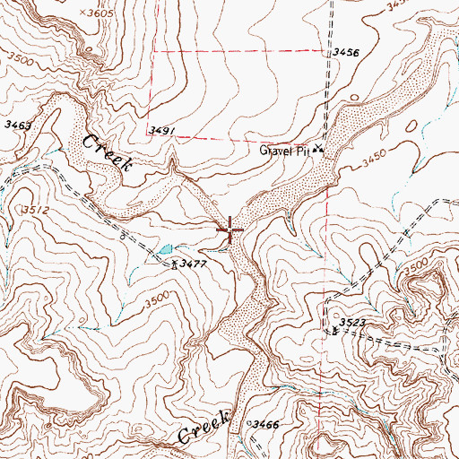 Topographic Map of North Big Blue Creek, TX
