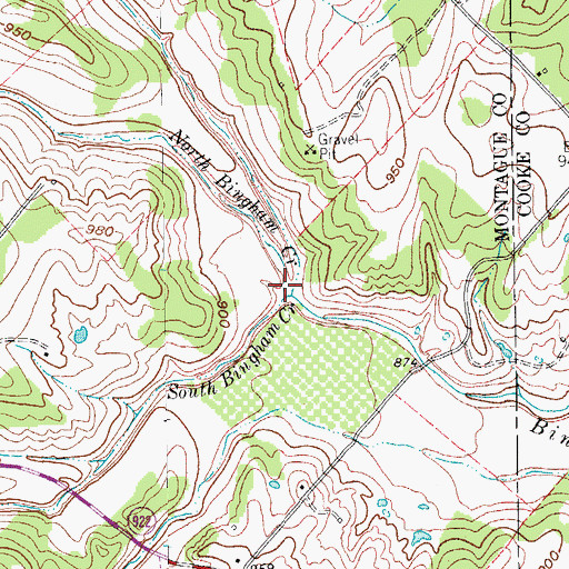 Topographic Map of North Bingham Creek, TX