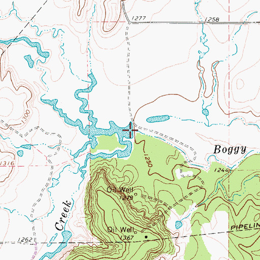 Topographic Map of North Boggy Creek, TX