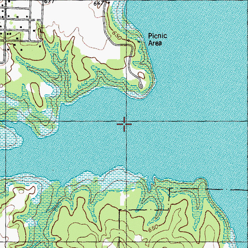 Topographic Map of North Branch Brushy Creek, TX