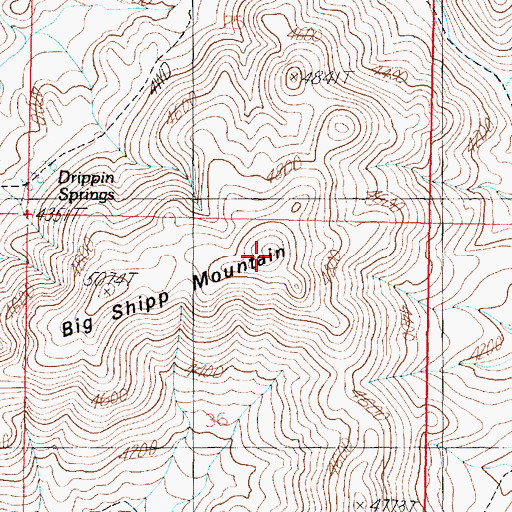 Topographic Map of Big Shipp Mountain, AZ