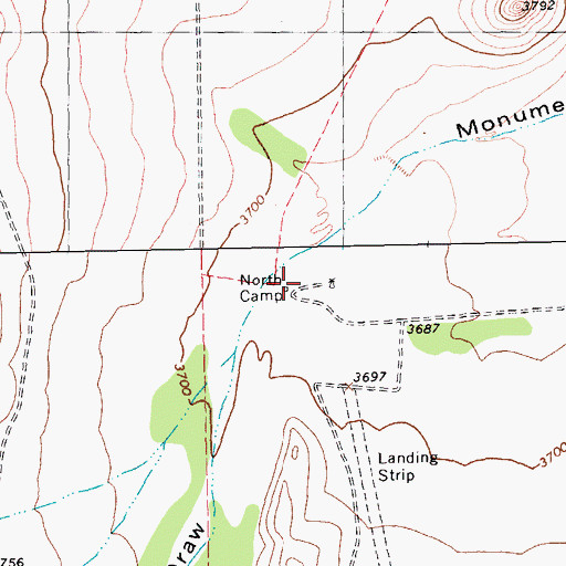 Topographic Map of North Camp, TX