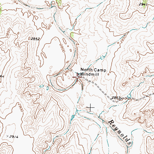 Topographic Map of North Camp Windmill, TX