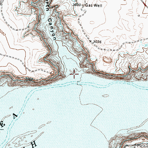 Topographic Map of North Canyon, TX