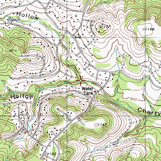Topographic Map of North Cherry Hollow, TX