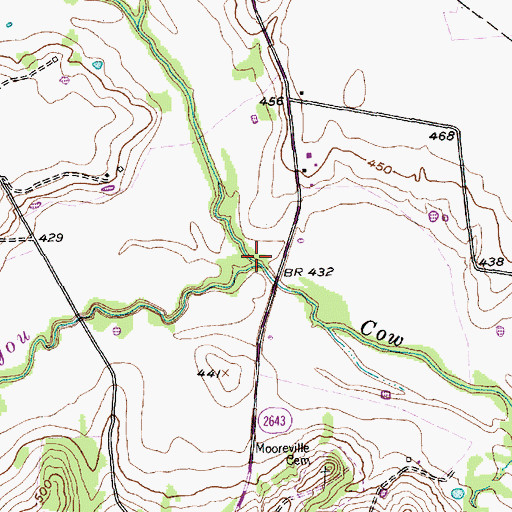 Topographic Map of North Cow Bayou, TX