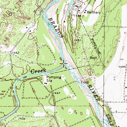 Topographic Map of North Croton Creek, TX