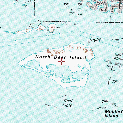 Topographic Map of North Deer Island, TX