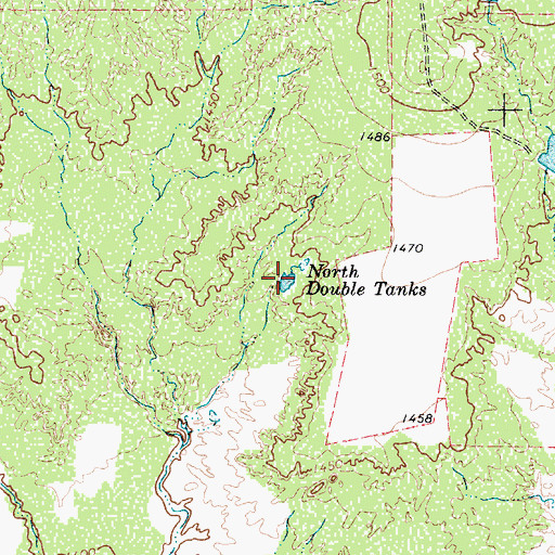 Topographic Map of North Double Tanks, TX