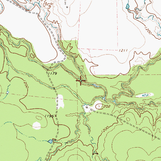 Topographic Map of North Elm Creek, TX