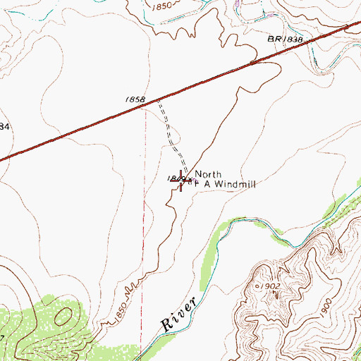Topographic Map of North F A Windmill, TX