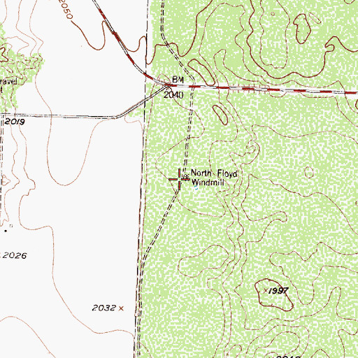 Topographic Map of North Floyd Windmill, TX