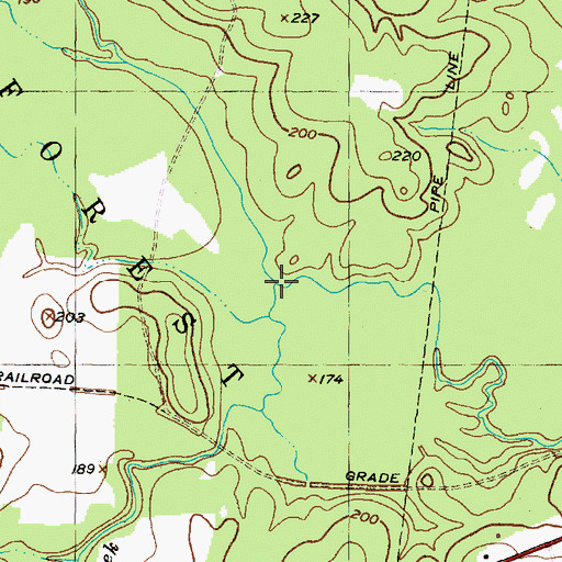 Topographic Map of North Fork Cedar Creek, TX