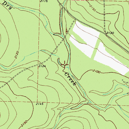 Topographic Map of North Fork Dry Creek, TX