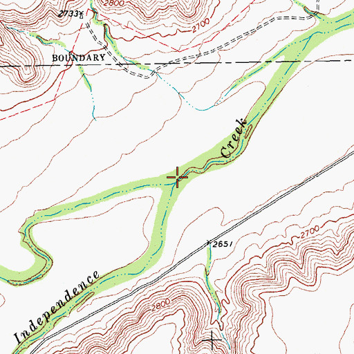 Topographic Map of North Fork Independence Creek, TX