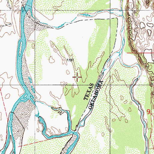 Topographic Map of North Fork Red River, TX