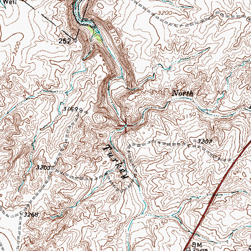 Topographic Map of North Fork Turkey Creek, TX