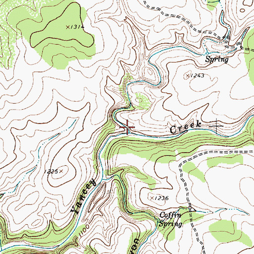 Topographic Map of North Fork Yancey Creek, TX