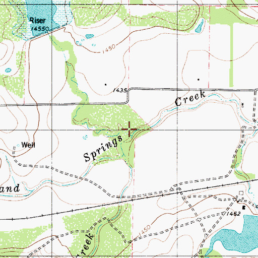 Topographic Map of North Goens Creek, TX