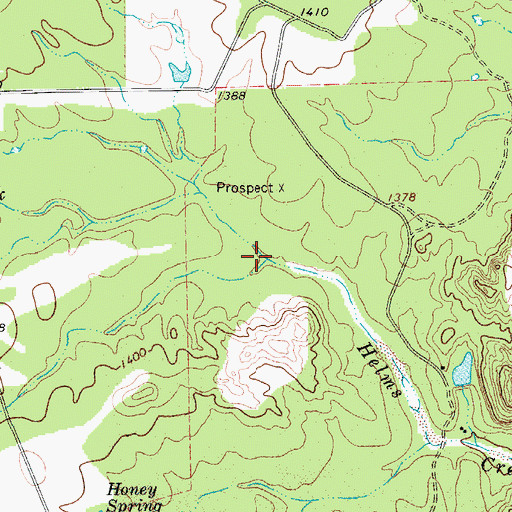 Topographic Map of North Helms Creek, TX