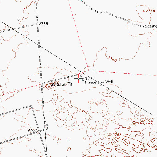 Topographic Map of North Henderson Well, TX