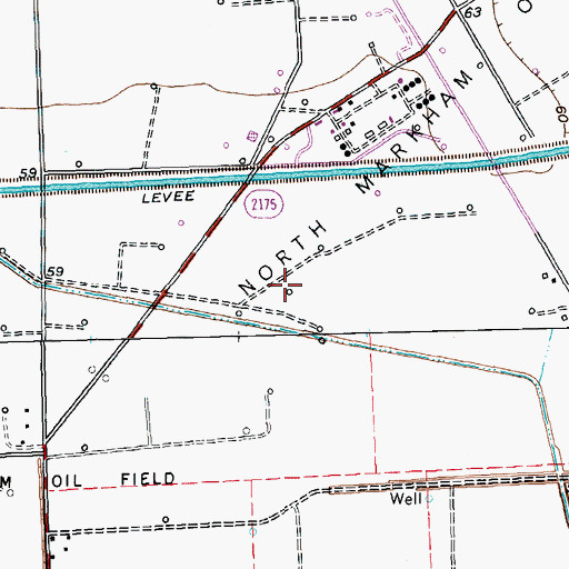 Topographic Map of North Markham Oil Field, TX