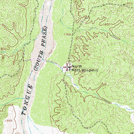 Topographic Map of North Motto Windmill, TX