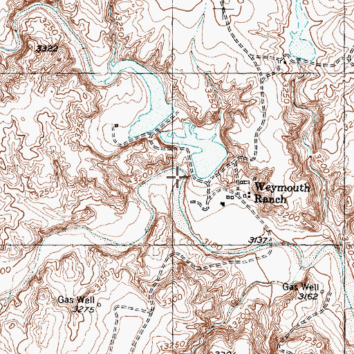 Topographic Map of North Plum Creek, TX