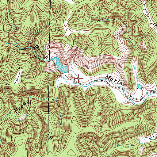 Topographic Map of North Prong Marler Creek, TX