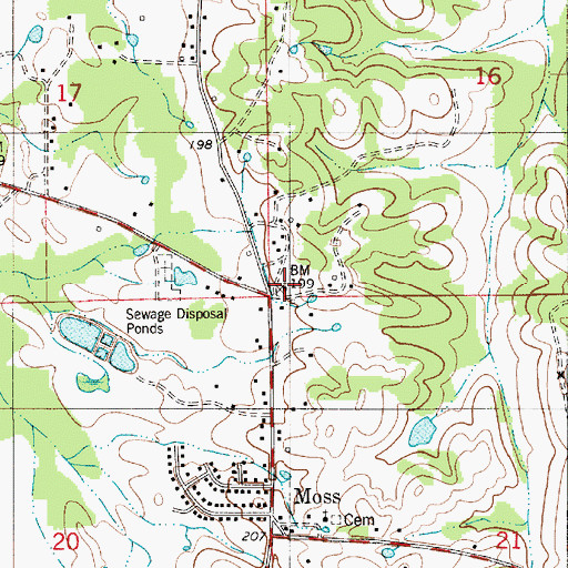Topographic Map of Mount Moriah Church, AL