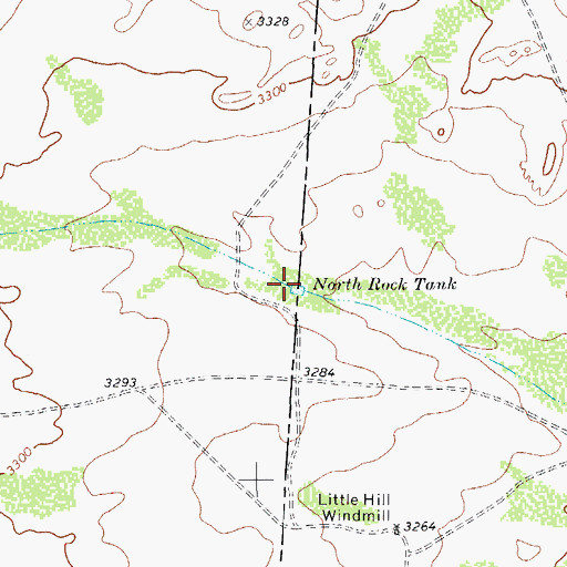 Topographic Map of North Rock Tank, TX