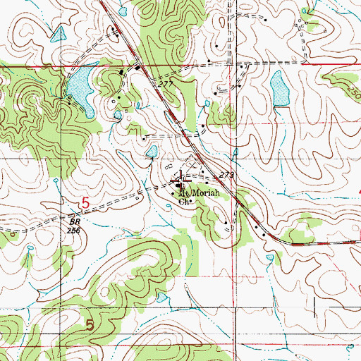 Topographic Map of Mount Moriah Church, AL