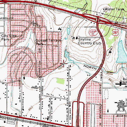 Topographic Map of North Side Canal, TX