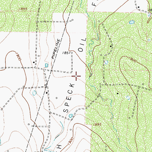 Topographic Map of North Speck Oil Field, TX