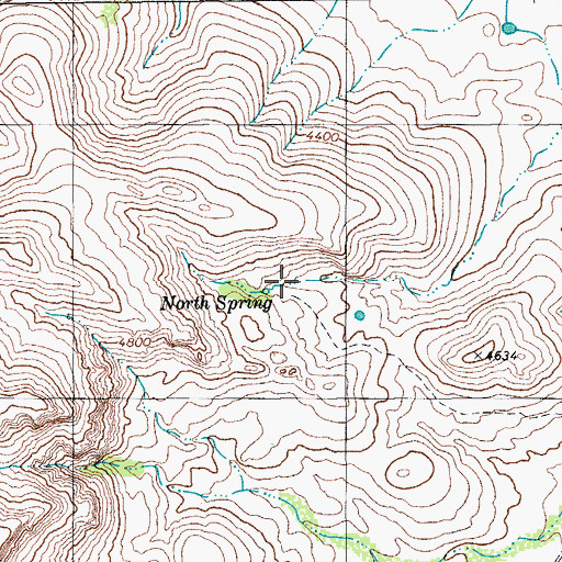 Topographic Map of North Spring, TX