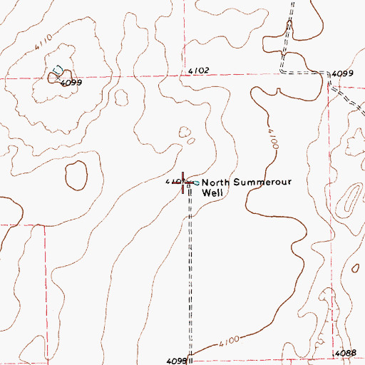 Topographic Map of North Summerour Well, TX
