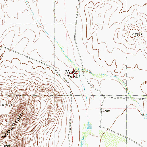 Topographic Map of North Tank, TX