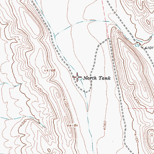 Topographic Map of North Tank, TX