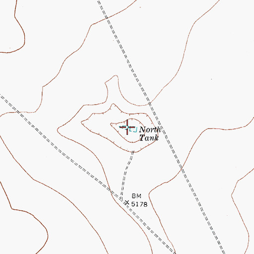 Topographic Map of North Tank, TX