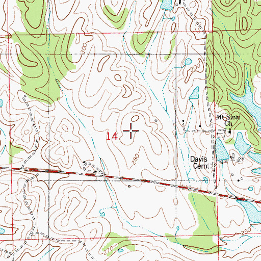 Topographic Map of Mount Sinai Church, AL