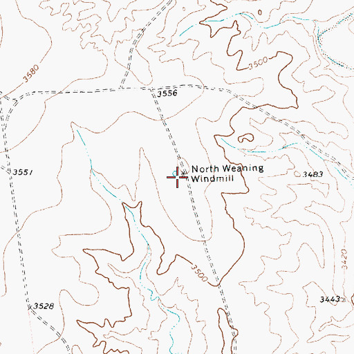 Topographic Map of North Weaning Windmill, TX