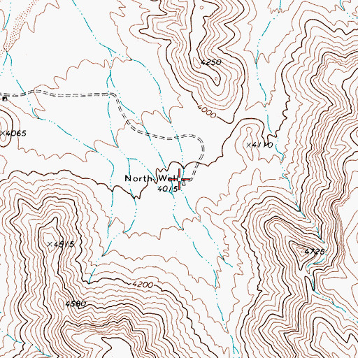 Topographic Map of North Well, TX