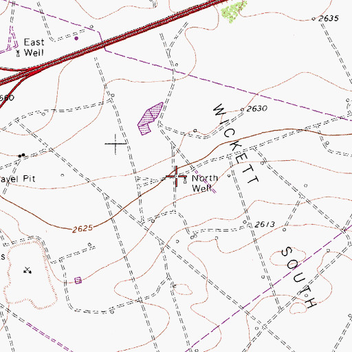 Topographic Map of North Well, TX