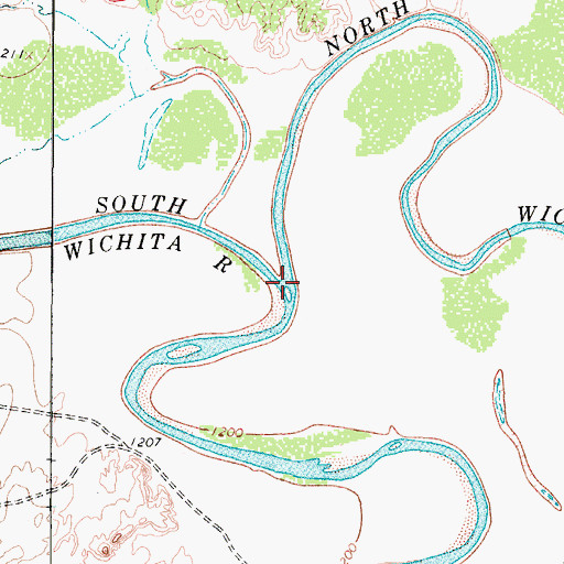 Topographic Map of North Wichita River, TX