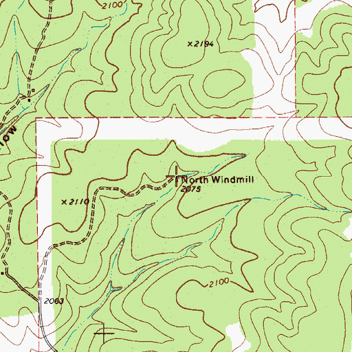 Topographic Map of North Windmill, TX