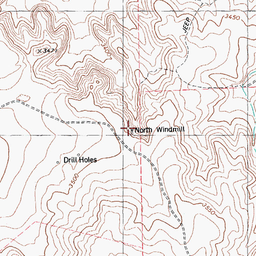 Topographic Map of North Windmill, TX